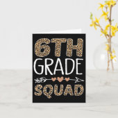 6th Grade Squad Leopard Teacher Student Kaart (Gele Bloem)