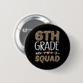 6th Grade Squad Leopard Teacher Student Ronde Button 5,7 Cm (Voorkant /achterkant)