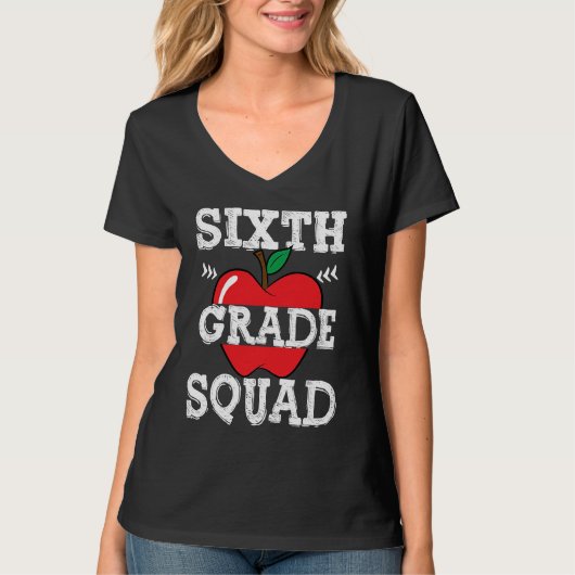 6th Grade Squad Team Crew Back To School Graduatio T-shirt (Voorkant)