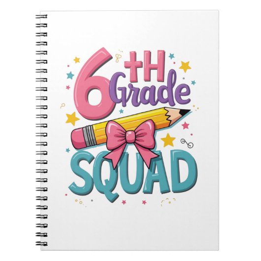 6th Grade Squad Terug naar School Notitieboek (Voorkant)