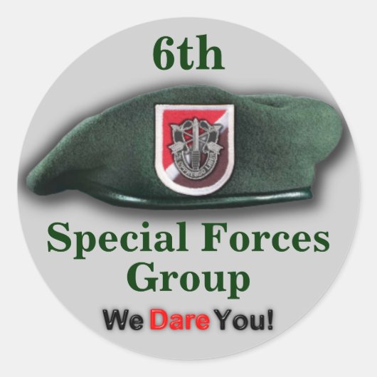 6th Special Forces Vietnam oorlogsveteranen Sticke Ronde Sticker (Voorkant)