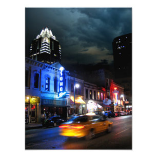6th Street Downtown Austin Texas Foto Afdruk