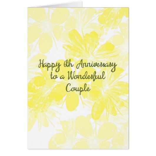 6th Weddenschap Jubileum Card Yellow Flowers (Voorkant)