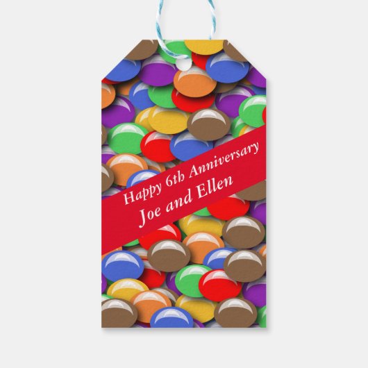 6th Wedding Anniversary Candy, Cadeaulabel (Achterkant)