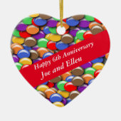 6th Wedding Anniversary Candy, Keramisch Ornament (Voorkant)