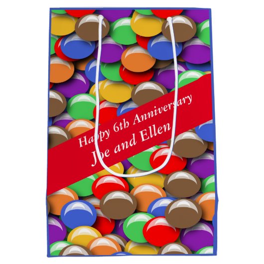 6th Wedding Anniversary Candy, Medium Cadeauzakje (Achterkant)