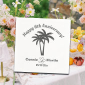 6th Wedding Anniversary Palm Trees Servet