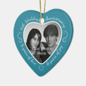 6th Wedding Jubileum Foto Keramisch Ornament (Links)