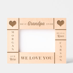 6x4 BESTE opa ooit kleinkinderen namen Gegraveerde Lijstjes