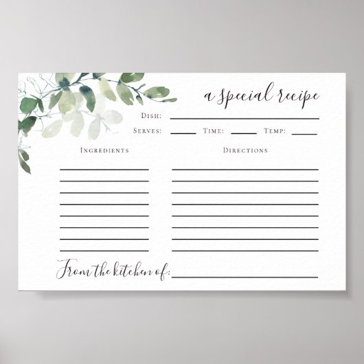 6x4 Eucalyptus Recept Kaart Printable Download Poster (Voorkant)