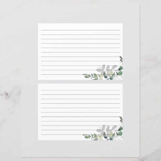 6x4 Eucalyptus Vrijgezellenfeest Recipe Kaart (Achterkant)