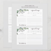 6x4 Eucalyptus Vrijgezellenfeest Recipe Kaart (Voorkant / Achterkant)