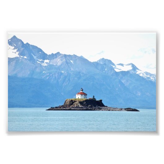 6x4 foto vuurtoren Alaska Afdruk (Voorkant)