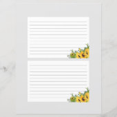 6x4 Zonnebloem Vrijgezellenfeest Recipe Kaart (Achterkant)