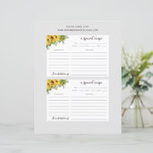 6x4 Zonnebloem Vrijgezellenfeest Recipe Kaart (Staand voorkant)