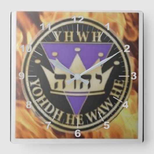 6x6 Divine Blaze Ceramic Tegel Vierkante Klok (Voorkant)