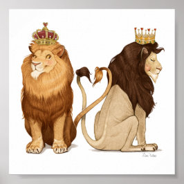 6x6 Lions in Love Print
