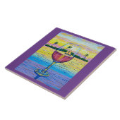 6x6 Tile, een glas wijn, een wereld weg! Tegeltje (Zijkant)
