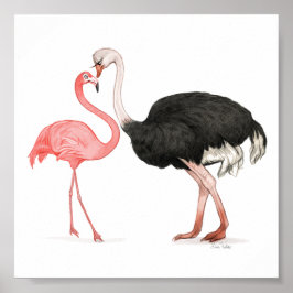 6x6 Tortelduifjes afdrukken Poster