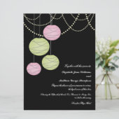 6x8 het Huwelijk van de Lantaarns van het roze & Kaart (Staand voorkant)