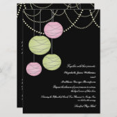 6x8 het Huwelijk van de Lantaarns van het roze & Kaart (Voorkant / Achterkant)