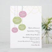 6x8 Roze & Green Paper Lantern Day Weddenschap Kaart (Staand voorkant)