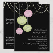 6x8 Weddenroze en groene papieren patronen uitnodi Kaart (Voorkant / Achterkant)