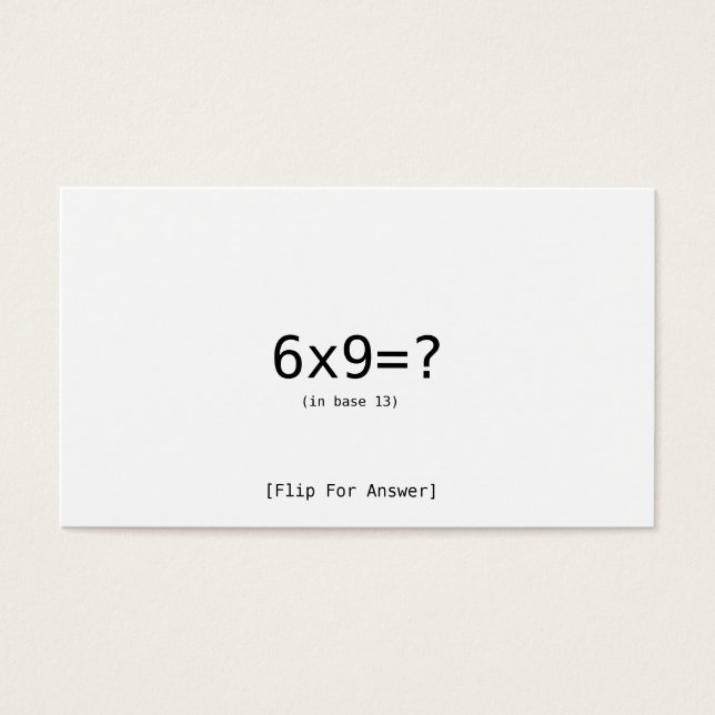 6x9=? visitekaartje (Voorkant)