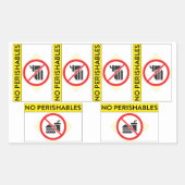 6x "Geen bederfelijke stickers" Rechthoekige Sticker (Voorkant)