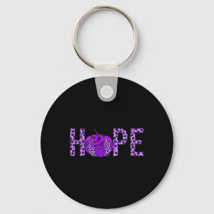 6yo8 Paarse lint Heimerheimer's Awareness Month Sleutelhanger