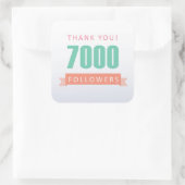 7000 volgers Bedankt-social media dankbaarheid Vierkante Sticker (Tas)