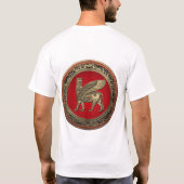 [700] Assyrian Winged Bull - Gold Lamassu T-shirt (Achterkant)