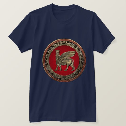 [700] Assyrian Winged Bull - Gold Lamassu T-shirt (Design voorkant)
