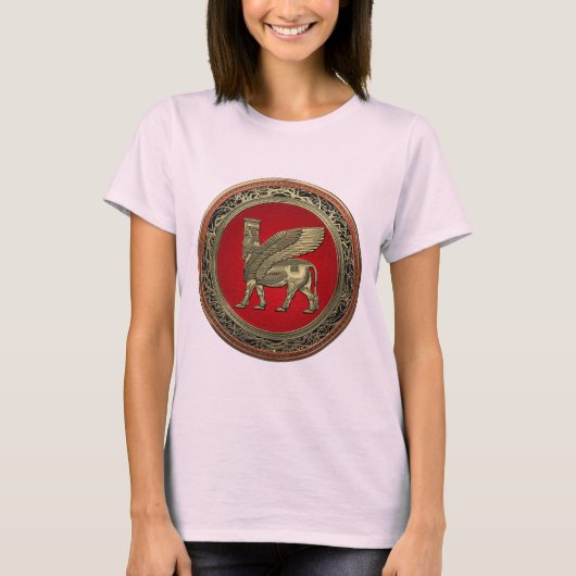 [700] Assyrian Winged Bull - Gold Lamassu T-shirt (Voorkant)