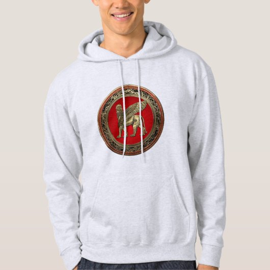 [700] Assyrische vleugelvleugel Lion - Gold Lamass Hoodie (Voorkant)