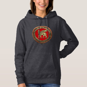 [700] Assyrische vleugelvleugel Lion - Gold Lamass Hoodie