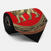 [700] Assyrische vleugelvleugel Lion - Gold Lamass Stropdas (Opgerold)