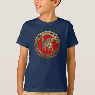 [700] Assyrische vleugelvleugel Lion - Gold Lamass T-shirt