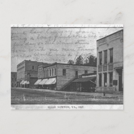 700 blok Norton, Virginia in 1907. Briefkaart (Voorkant)