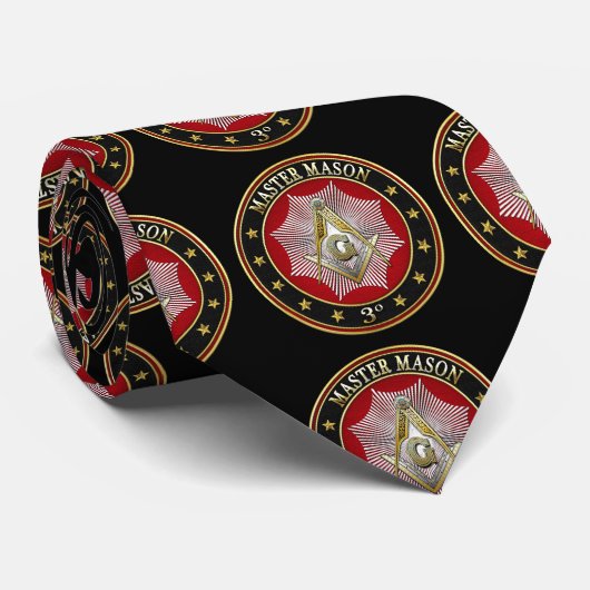 [700] Master Mason - 3rd Gradenplein en -kompassen Stropdas (Opgerold)