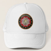 [700] Master Mason - 3rd Gradenplein en -kompassen Trucker Pet (Voorkant)