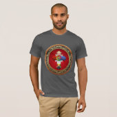 [700] Rosy Cross (Roos Croix) op Red & Gold T-shirt (Voorkant volledig)
