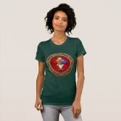 [700] Rosy Cross (Roos Croix) op Red & Gold T-shirt (Voorkant volledig)
