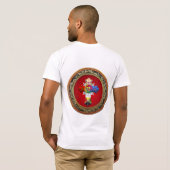 [700] Rosy Cross (Roos Croix) op Red & Gold T-shirt (Achterkant volledig)