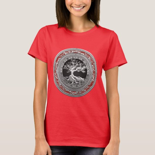 [700] Treasure Trove: Celtic Tree of Life [Silver] T-shirt (Voorkant)
