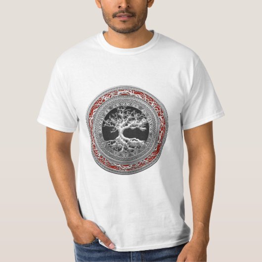 [700] Treasure Trove: Celtic Tree of Life [Silver] T-shirt (Voorkant)