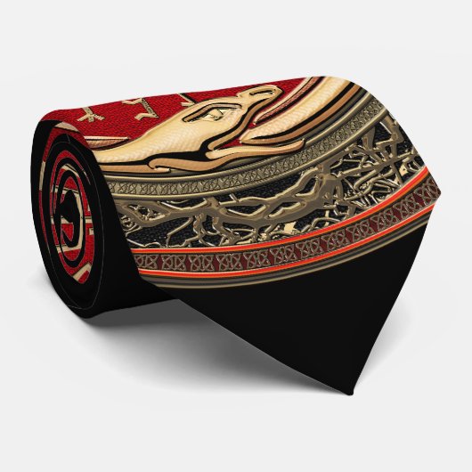 [700] Vegvisir - Viking Gold Magic Runass Stropdas (Opgerold)