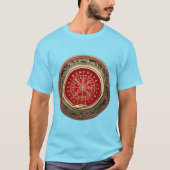 [700] Vegvisir - Viking Gold Magic Runass T-shirt (Voorkant)