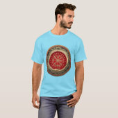 [700] Vegvisir - Viking Gold Magic Runass T-shirt (Voorkant volledig)