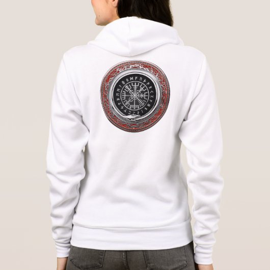 [700] Vegvisir - Viking Silver Magic Runass Hoodie (Achterkant)